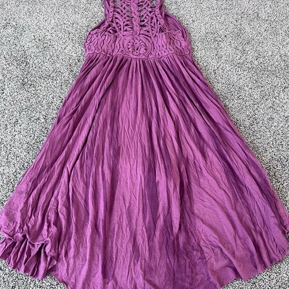 Free People Cast Your Net Washed Purple Sleeveless Back Net Boho Dress Size PS - Picture 11 of 11